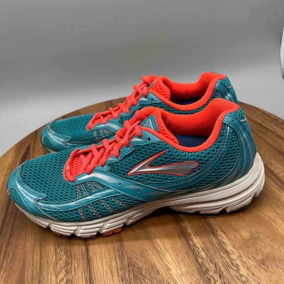 Brooks Launch Shoes Womens Size 9 B Teal Orange Running Comfort Walking Sneakers - Picture 3 of 8
